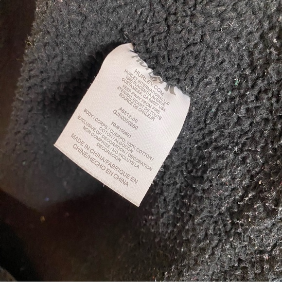 Hurley black canvas denim jacket, lined men’s XL coat - Picture 3 of 5